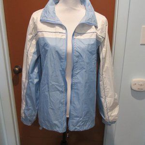 NEW Women's KENPO lightweight jacket, blue and white windbreaker, Size L